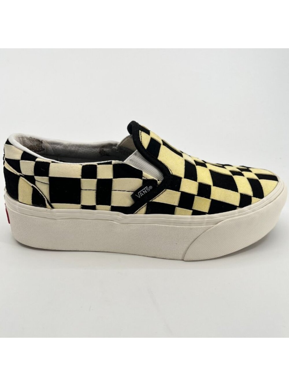 Vans Classic Slip-On Stackform Womens Size 8 Black Cream Athletic Shoes Sneakers